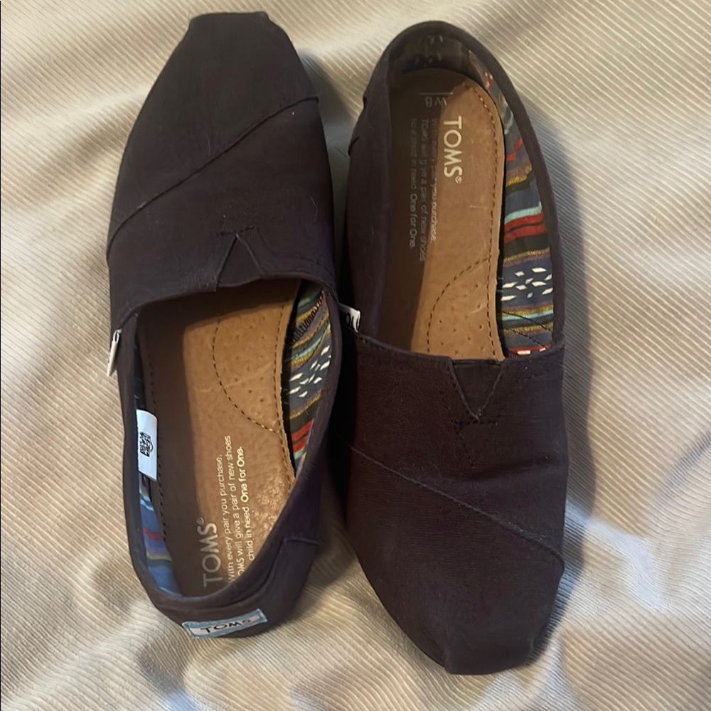 TOMS Black Canvas Slip-On Shoes